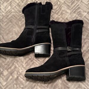 BareTraps Black Posture Plus Foot Bed Suede Winter Boots
